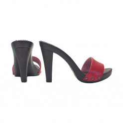 ZUECOS ROJOS DE CUERO TACON 11