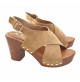 WOMEN'S SANDALS IN BROWN SYNTHETIC SUEDE HEEL 9