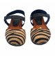 FLAT SANDALS BROWN ZEBRA PATTERN IN LEATHER