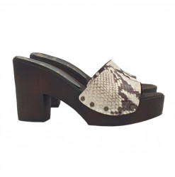 CLOGS PYTHON AUS LEDER