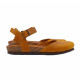 SANDALETS BAS EN CUIR OCRE