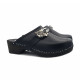 BLACK DUTCH MULE WITH JEWEL