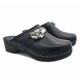 BLACK DUTCH MULE WITH JEWEL