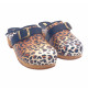 NIEDERLÄNDISCHE CLOGS LEOPARD MIT SCHWARZER SCHNALLE