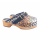 NIEDERLÄNDISCHE CLOGS LEOPARD MIT SCHWARZER SCHNALLE - MY6432 LEOPARDATO
