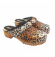 ZUECOS HOLANDESES DE LEOPARDO CON FLORES DE DIAMANTES - G6434 LEOPARDATO