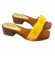 CLOGS WITH DOUBLE YELLOW BAND AND BEADS