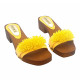 CLOGS WITH DOUBLE YELLOW BAND AND BEADS