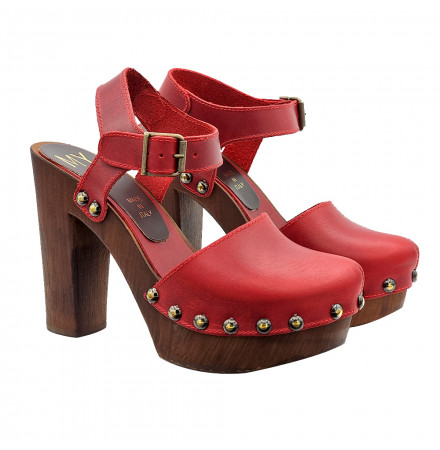 ZUECOS SUECOS TACON ALTO ROJOS - MY462 ROSSO