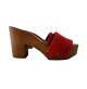 ROTE HOLZSCHUHE AUS WILDLEDER