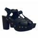 CLOGS AUS LEDER SCHWARZ MIT ABSATZ 9 - MY135 NERO