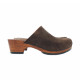 SCHWEDISHE CLOGS BRAUN AUS WILDLEDER - MY573 CAM MARRONE