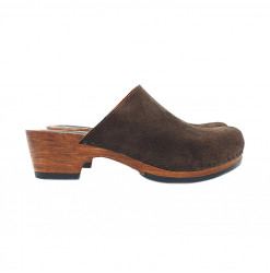 SCHWEDISHE CLOGS BRAUN AUS WILDLEDER - MY573 CAM MARRONE