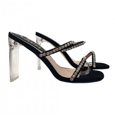 ZUECOS CRYSTAL CON PEDRERIA TACON 11 - KC2497 NERO