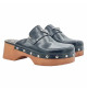 Geschlossene schwarze Clogs mit bequemem Absatz
