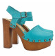 SCHWEDISCHE CLOGS MIT HOHEM ABSATZ - MY462 TURCHESE