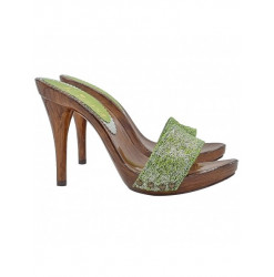 BRAUNE TWEED-CLOGS MIT 12...