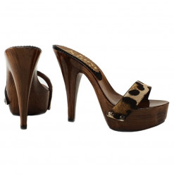 CLOGS WITH LEOPARD BAND -...