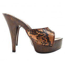 PYTHON LEATHER CLOG -...