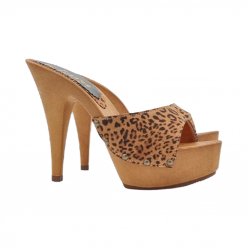 CLOGS WITH LEOPARD BAND AND...