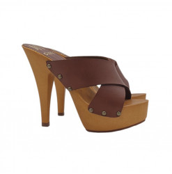 Italian clogs with crossed...