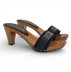 Women Black Clogs with...