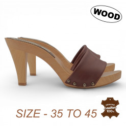 Handmade wooden clogs with...